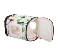 ifundom Small Parakeet Cotton Nest Warm Hanging Bird Bed with Chain, Plush Sleeping Hut for Budgies, Cockatiels, Conures - Winter Cozy Bird Cage Nest for Breeding and Resting