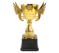 ifundom Sports Competition Trophy with Wings, Plastic First Place Award | Golden Finish, Stable Base, for School Events, Soccer Ceremonies, Prize Presentations