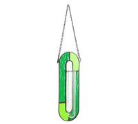 ifundom Stained Glass Hanging Planter with Wall-mounted Tube Design, Glass Plant Propagation Station for Windowsills and Balconies, Space-saving Vase to Observe Root Development