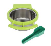 ifundom Stainless Steel Bird Bowl Hanging Feeder Cups for Parrot Food Feeder Bird Cage Perch Design for Budgie Conure Finch Cockatoo