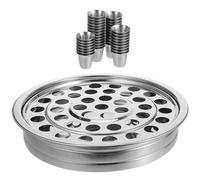ifundom Stainless Steel Communion Tray Set with 40 Cups for Church Service, Large Capacity and Stackable Design, Elegant Silver Serving Tray for Holy Communion Gatherings