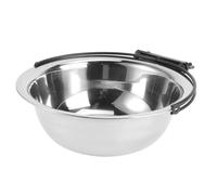 ifundom Stainless Steel Hanging Dog Feed Bowl for Indoor Animals, Easy Cleaning Cage Bowl Suitable for Puppies and Dogs, Sturdy Pet Feeding Dish in Silver