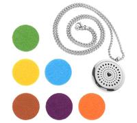 ifundom Stainless Steel Heart Aroma Diffuser Necklace 30mm Hollow Pendant with Random Cotton Pads, Essential Oil Fragrance Diffusing Jewelry for Women’s Relaxation and Travel Random Color