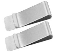 ifundom Stainless Steel Money Clips Securely Hold Bills 2pcs for Men and Women Slim Paper Clip Shape Cash and Card Holder Prevents Slipping Out Modern Stylish Wallet for Everyday Use