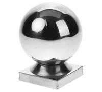 ifundom Stainless Steel Replacement Fence Post Cover Ball Cap with Stable Support and Versatile Application, Silver Ball-Shaped Handrail Post Cover for Outdoor Fence and Stair Railing