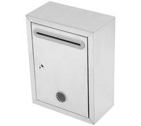 ifundom Stainless Steel Wall Mounted Complaint Box with Security Lock, Silver Wall Hanging Design Suggestion Box for Public Places and Fundraising
