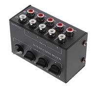 ifundom Stereo Mini Mixer Channel Audio Mixer Passive Low Noise Mixing Console for Home Studio and Events and Construction Convenient Portable Design