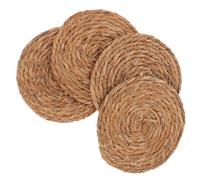 ifundom Straw Woven Coasters 4Pcs Heat-Insulating Pan Holders with Non-Slip Surface for Dining Table