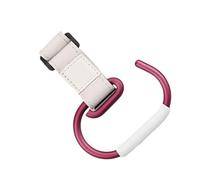 ifundom Stroller Hooks Aluminium Alloy Clips with Pu Strap in White Stroller Clips for Hanging Bags Purse and Keys and Walking Rollators for New Parents Organizing Belongings