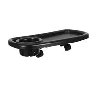 ifundom Stroller Snack Tray with Detachable Clip, Black Travel Food Tray with Cup and Phone Holder, Stroller Accessories for On-the-go Snacking and Travel