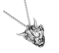 ifundom Stylish Men's Necklace Silver Stainless Steel Skull Pendant with Simple Structure, Convenient to Wear and Take, for Casual and Streetwear