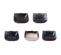 ifundom Sushi Plates with Wave Design Japanese Style Ceramic 5pcs Snack Serving Dishes Easy to Clean and Odour-Free Tableware for Restaurants and Delicious Desserts