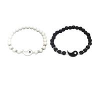 ifundom Tai Chi Beaded Bracelet Creative Stylish Alloy and Natural Stone Comfortable Wearing Adds Joyful Warm Vibe Meaningful Bangle for Lovers Party