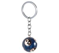 ifundom Tai Chi Keychain Keychain Baoding Ball Keyring Yin Yang Enamel Key Chains Chinese Souvenirs Luck Wealth Success Fortune Longevity