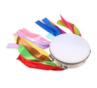 ifundom Thick Hand Drum with 12 Color Streamers 20cm Diameter Tambourine Percussion Instrument for Party Performance and Educational Play