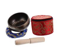ifundom Tibetan Singing Bowl Set for Meditation and Yoga Handcrafted Buddha Sound Bowl Cushion Mallet and Storage Box for Home Healing Practices Random Color