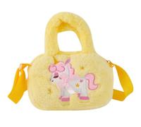ifundom Tie Dye Plush Crossbody Bag for , Yellow Fluffy Shoulder Bag Scratch-Resistant Interior, Suitable for and Young Ladies