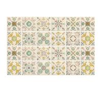 ifundom Tile Sticker 24Pcs Self-Adhesive Vintage Decorative Kitchen Wall Decals Reusable Peel and Stick Small Retro Floral Pattern Home Decoration