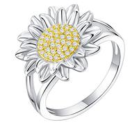 ifundom Unique Sunflower Ring Women's Fashion Ring Aesthetic Statement Jewelry