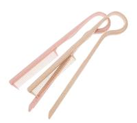 ifundom V-shaped Hair Straightener Comb 2pcs Plastic Hairdressing Combs for Quick and Precision Styling, Elegant Beige Design for Business Trip and Hair Salon Use