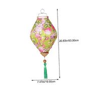 ifundom Vintage Silk Cloth Chinese Lantern Mid Autumn Festival Outdoor Hanging Decoration Antique Floral Pattern Lantern for Garden Patio Random Style