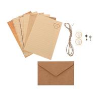ifundom Vintage Stationery Set for Writing Letters, 72pcs A5 Kraft Paper Sheets and Envelopes with Vintage Patterns, Envelopes for Love Letters and Wedding Invitations, Stationery Supply
