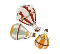 ifundom Wall Embellishment Hot Air Balloon Boho Style 3pcs Wooden Wall Decor with Versatile Use for Nursery and Party Venues for New Parents and Families