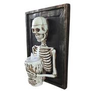 ifundom Wall Hanging Skeleton Candle Holder Resin Skull Candlestick Halloween Photo Frame Tealight Holder Desktop Party Ornament