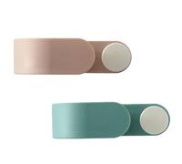 ifundom Wall Mounted Mop Holder Sturdy and Easy to Install 2pcs with Punch-Free Hooks, Multi-Functional Mop Broom Hanger Green Polka Dot Design for Bathroom and Porch