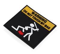 ifundom Warning Words Twill Cloth Badge Patch with Hook and Loop Fastener, Practical Embroidered Clothing Sticky Patch for DIY Crafts and Clothing Decoration