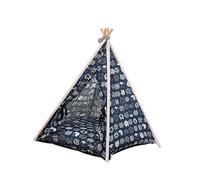 ifundom Washable Indoor Pet Teepee Tent Bed for Cats and Dogs Durable Canvas Pet House with Detachable Design All Season Wear Resistant Cozy Nest for Puppies and Kittens