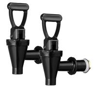ifundom Water Dispenser Spigot Replacement and Simple Style Stainless Steel 2pcs with Firm Structure Black Beverage Bucket Faucet Suitable for Kitchen and Home Use