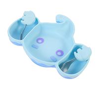 ifundom Weaning Feeding Bowl Food-grade Silicone Includes Fork Spoon Capacity Compartment for Balanced Diet for Toddlers