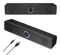 ifundom Wireless Soundbar Black Plastic Home Speaker System with Subwoofer, Long Use Time and High-Definition Stereo Sound Suitable for Desktop Entertainment