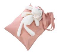 ifundom Women Rabbit Plush Shoulder Bag Large Capacity Tote Cosmetic Pouch Pink Soft Handbag for Daily Use and Travel