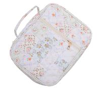 ifundom Women's Bible Storage Bag Quilted Chinese Style Carrying Case for Sacred Texts Handle Soft Protective Pouch
