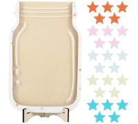 ifundom Wood Star Reward Jar for Classroom and Home, Interactive Behaviour Incentive Jar with Large Quantity of Star Tokens, Recognising and Rewarding Good Behaviour and Teachers