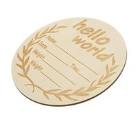 ifundom Wooden Arrival Sign Round Birth Commemoration Sign for Newborn Nursery Welcome Decor Name
