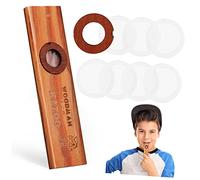 ifundom Wooden Beginners Children'S for and Enlightenment Musical Kazoo Instrument with Membranes Easy to Learn Partner Ukulele Guitar
