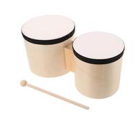 ifundom Wooden Bongos Drum Hand Percussion Instruments for Boys and Girls Adults Learning Music Play at Home Parties