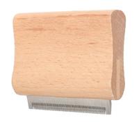 ifundom Wooden Deshedding Groom Brush for Dogs Horses Cattle Professional Livestock Hairbrush with Smooth Metal Teeth for Shedding Knot Removal Skin Protection and Massage Comfortable Grip