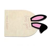 ifundom Wooden Easter Bunny Footprint Keepsake with Sturdy Craftsmanship for Nursery Room and Home Decor, Adorable Pink DIY Baby Footprint Kit for Newborn First Easter Memory