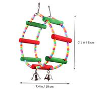 ifundom Wooden Ferris Wheel Toy Chewable Pet Parrot Toy for Birds Colorful Hanging Swings for Medium Birds to Play in Cage Home