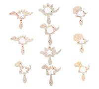 ifundom Wooden Hand Mirrors for Dinosaur Princess Shapes DIY Painting Craft Kit with Stickers Cute Handheld Mirrors for Art Activities and Decoration