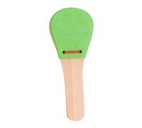 ifundom Wooden Long Handle Castanet, Green Percussion Musical Instrument, Educational Hand Clappers for Early Music Learning