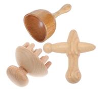 ifundom Wooden Massager Body Sculpting Tools Set for Home Use with Small Massage Cup and Head Massager for Muscle Relaxation