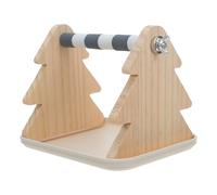 ifundom Wooden Parrot Perch Stand Versatile Double Function with Removable Tray Simple Installation Indoor Bird Cage Accessory for Small Birds for Table Activities