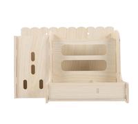ifundom Wooden Pet Feeder Bowl with Multi-functional Design and Wear-resistant Surface for Guinea Pigs and Hamsters, Beige Floor Holder Suitable for Daily Use in Pet Dining
