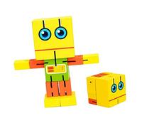 ifundom Wooden Robot Block for Boys and Educational Creative Puzzle Building Smooth Eco Friendly Material Enhances Hand Eye Coordination and Social Skills Yellow Style