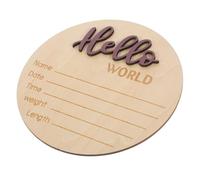 ifundom Wooden Simple Birth Sign Announcement Photography Prop for Round Shape with Fine Texture and Delicate Design, for Recording Birth Name and Weight